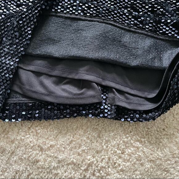 Ann Taylor Blue-Black Paillette Covered Velvet Skirt Size 10 NWOT - Picture 4 of 13